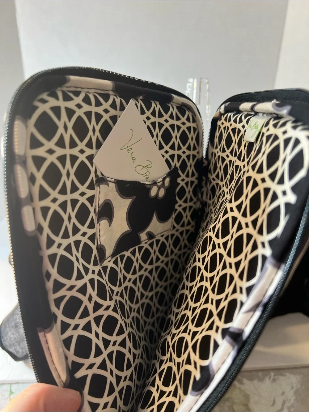 Vera Bradley Black & White Quilted Tablet Sleeve Case RETIRED Night & Day NWT